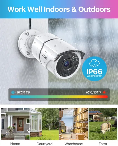 Miniatura 5 de ZOSI 4PACK 1920TVL 1080P HD TVI Cámaras de seguridad 120 pies de visión nocturna CCTV Cámaras de seguridad para el hogar Día/Noche Cámara
