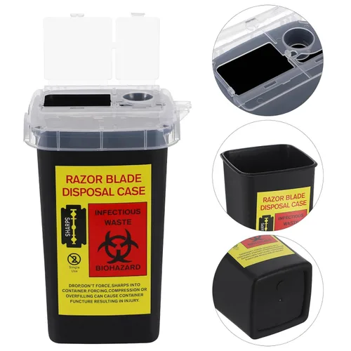 Miniatura 3 de Beaupretty Caja de almacenamiento de cuchillas, contenedor de eliminación de cuchillas de afeitar, colector de objetos punzantes para peluquería