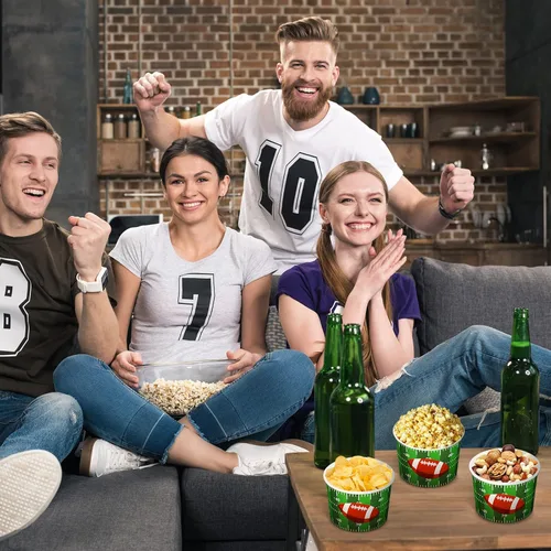 Miniatura 5 de Cuenco de papel para aperitivos de fútbol, cuencos de fútbol para el día del juego, suministros para fiestas, cuenco de fútbol de 9 onzas, cuenco