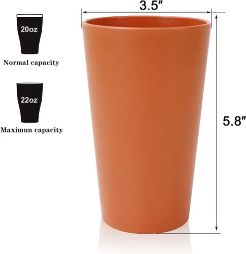 Miniatura 2 de Homienly Vasos de plástico reutilizables – Vasos irrompibles de paja de trigo y vasos de agua Vasos de plástico apilables multicolores, aptos