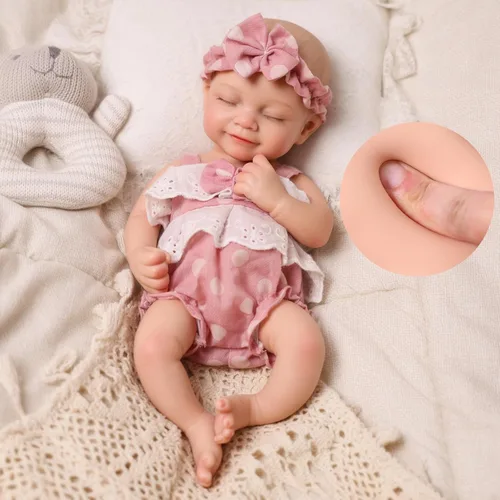 BABESIDE Muñecas de bebé recién nacidas de silicona de cuerpo completo - 12 pulgadas (Peso 3 lb) Muñeca de bebé recién nacida realista con peso