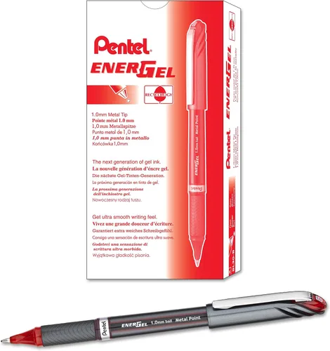 Miniatura 10 de Pentel ENER-GEL NV - Bolígrafo de gel líquido, 0.039 in, barril, tinta negra, caja de 12 unidades (BL30-A)