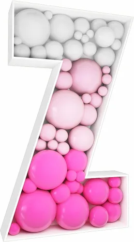 Miniatura 43 de Kit de letras rellenables de 2 pies con marco de globo de mosaico de letra K para decoración de telón de fondo de boda de fiesta de cumpleaños