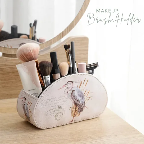 Miniatura 4 de Organizador de mesa de piel sintética con 5 compartimentos para cosméticos, suministros de oficina, regalos para hombres, novio, marido, garza retro
