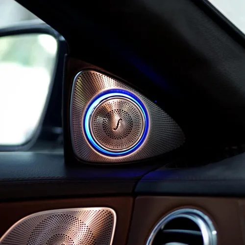 Miniatura 5 de Tweeters de audio para coche con kit de iluminación ambiental LED, 7 colores 3D giratorios, repuesto para S-Class W222 Pre-Facelift 2014-2017