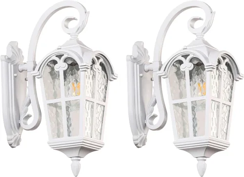 Miniatura 12 de Luces de pared para exteriores, para porche, patio, 17.1 pulgadas de alto, accesorios de iluminación de pared exterior blanca, impermeable