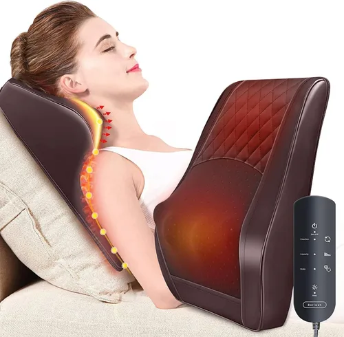 Miniatura 12 de Masajeador de cuello y espalda con calor, masajeadores eléctricos para cuello y espalda, almohada de masaje 3D para espalda, cuello, hombros, alivio