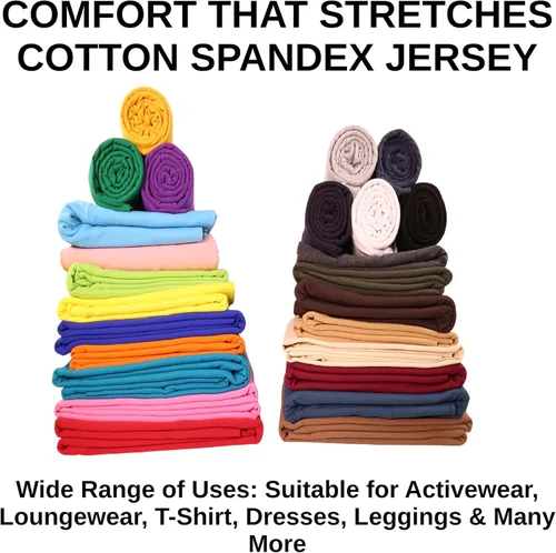 Miniatura 2 de FabricLA Tela de Jersey de Algodón y Elastano por Yarda - Tela de Algodón y Elastano Elástica en 4 Direcciones de 10 oz, 60" de Ancho – Perfecta