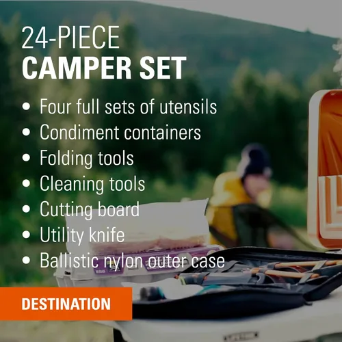 Miniatura 2 de GSI Outdoors Destination - Juego de cocina de 24 piezas, kit completo de cocina de campamento, cubiertos para personas, herramientas de pivote