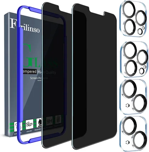 Miniatura 9 de Ferilinso Paquete de 3 protectores de pantalla de privacidad para Apple iPhone 14 Pro, accesorios de vidrio templado, pantalla de privacidad