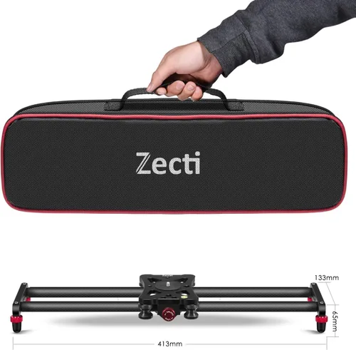 Miniatura 5 de Zecti Estabilizador de cámara deslizante de 16 "/40 cm Carril de fibra de carbono ajustable para cámara DSLR Video Movie Fotografía Videocámara
