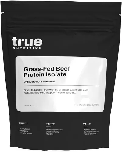 Miniatura 13 de True Nutrition Polvo aislado de proteína de carne de res alimentada con pasto – 1.02 oz de proteína por porción – Cero carbohidratos, sin grasa, sin