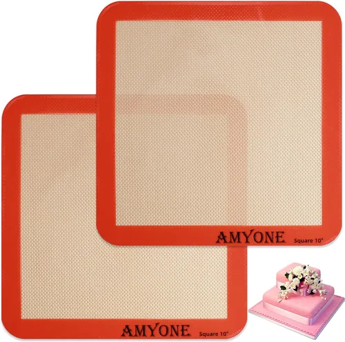 Miniatura 25 de AMYONE Alfombrilla para hornear de silicona de un cuarto, 2 piezas de alfombrillas para hornear de silicona antiadherente, hoja para galletas