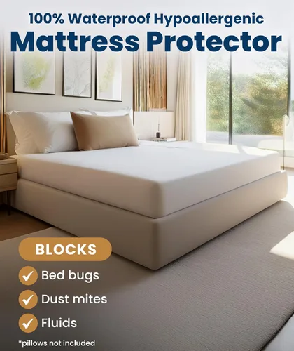 Miniatura 2 de Everlasting Comfort Protector de colchón prémium tamaño King, impermeable e hipoalergénico, diseño silencioso, funda lavable, bolsillo profundo