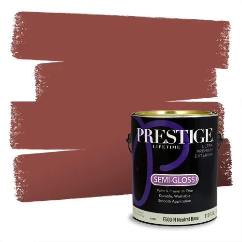 Miniatura 576 de Prestige Paints Pintura exterior e imprimación en uno, 1 galón, plano, coincidencia comparable de Valspar* Amber Rose*