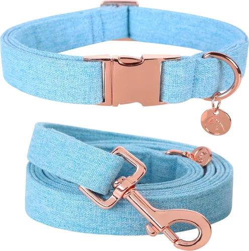 Miniatura 16 de DOGWONG Collar y correa de algodón para perro, collar para mascotas, suave, duradero, básico, para perros pequeños, medianos y grandes Negro