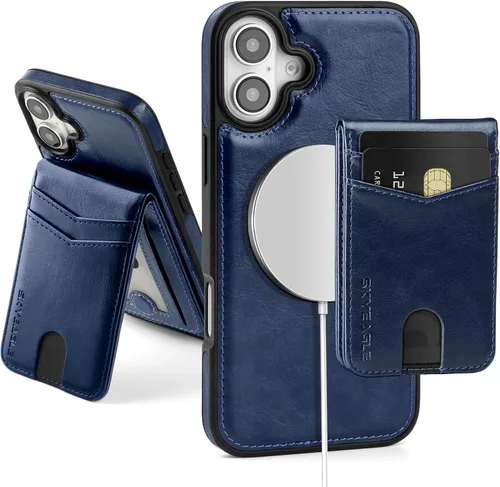 Miniatura 84 de SkyEagle Magsafe - Funda magnética 2 en 1 desmontable para iPhone 11 Pro Max con tarjetero, para mujeres y hombres, piel sintética con bloqueo RFID