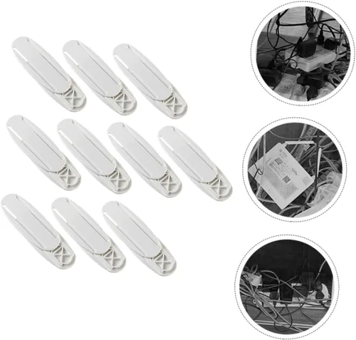 Miniatura 7 de BESPORTBLE 10 pares de soportes de panel de conexión de cable montado en la pared sin perforaciones