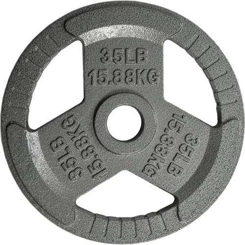 Miniatura 14 de Yes4All - Discos de pesas olímpicos de hierro fundido con asas tri-grip de 2 pulgadas, discos de pesas para levantamiento con acabado suave y A. 2.5