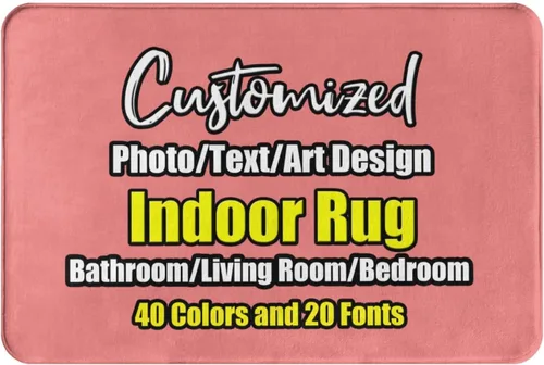 Miniatura 64 de sophiehome Customzied - Alfombras de baño con imagen de texto, alfombra de franela personalizada para interiores para el hogar, dormitorio, baño