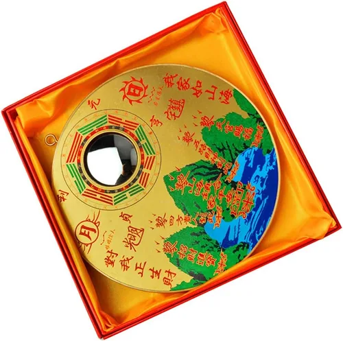 Miniatura 3 de Placa de cobre redonda de 4.7 pulgadas, ciudad de Shanhai, espejo tradicional chino de aleación convexa de Feng Shui, espejo Bagua convexo