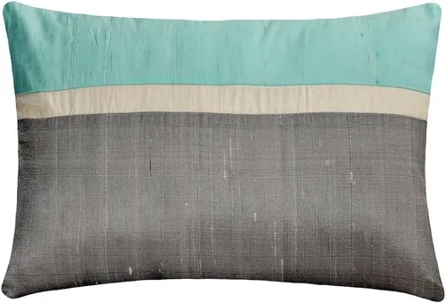 Miniatura 37 de Fabric Mart Direct Funda de cojín para sofá, fundas de cojín decorativas de color verde y gris, de 12 x 12 pulgadas, almohadas de retazos de bloques