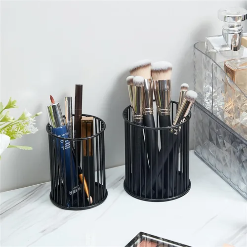 Miniatura 5 de 2 juegos de soportes metálicos para bolígrafos para escritorio, brochas de maquillaje, portavasos, portalápices, taza para bolígrafos, organizador