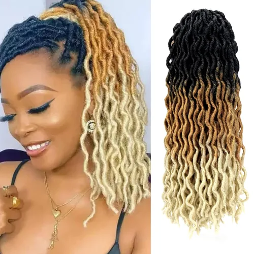 Miniatura 35 de Cabello de ganchillo de 14 pulgadas, 6 paquetes/lote de trenzas de ganchillo suaves gitanas, trenzas onduladas de ganchillo de 3 tonos, rizadas