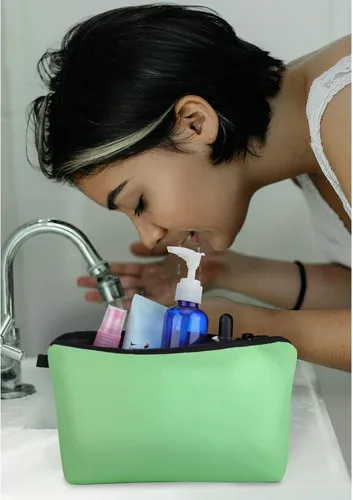 Miniatura 5 de Chuangdi Bolsa de maquillaje de 6 piezas, bolsa de aseo impermeable, bolsa de cosméticos con cremallera, bolsa de embalaje de viaje de 8.7 x 5.3