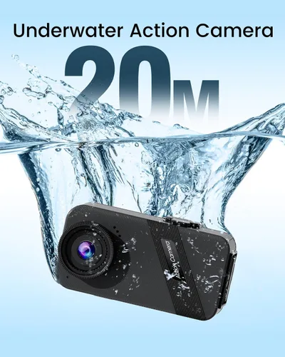 Miniatura 3 de Mini cámara de acción 4K60FPS, cámara de pulgar HD con tarjeta SD de 64 G, POV portátil, grabadora de video portátil, videocámara subacuática IPX8