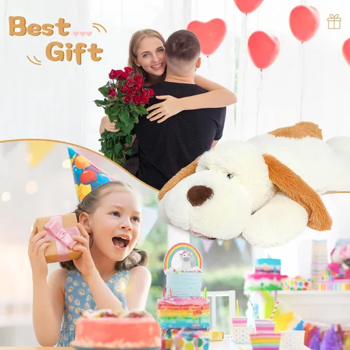 Miniatura 5 de MorisMos Animales de peluche gigantes para perros grandes, 31 pulgadas, almohada suave para cachorros grandes, regalo para niños, niñas, niños