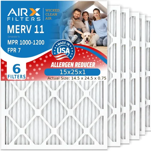 Miniatura 63 de AIRX Filters MERV 11 - Filtro para horno de aire de 18 x 18 x 1 pulgadas, para alergias, polvo, caspa de mascotas (paquete de 6), filtro plisado