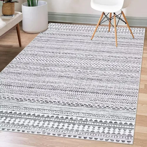 Miniatura 10 de GlowSol Alfombra de pasillo de 2 x 6 pies, moderna geométrica, suave, lavable, antideslizante, para interiores, cocina, sala de estar, dormitorio
