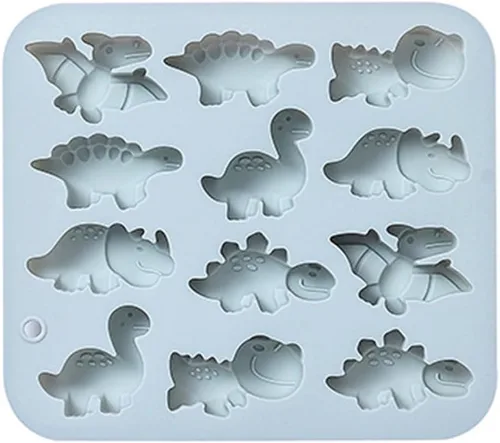 Miniatura 2 de Molde de silicona para pastelitos de chocolate con forma de dinosaurio de 8 cavidades, molde elegante antiadherente, molde para pastel, cupcake