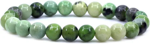 Miniatura 142 de Amandastone Pulsera elástica de cuentas redondas de 0.315 in con piedras preciosas naturales de 7 pulgadas
