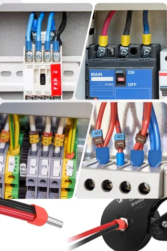 Miniatura 7 de Lytool Kit de Herramienta de Engarzado de Férulas, Engarzadora de Trinquete Hexagonal para 28-5 AWG, Férulas de Cable Aisladas, Engarzadora