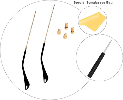Miniatura 2 de Brazo de repuesto para patillas, puntas de patillas para gafas de sol Ray Ban RB3025 RB3447 RB3547N RB3548N RB3647N, con 4 tornillos, 1