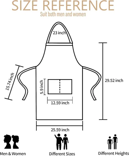 Miniatura 2 de Blueash Paquete de 16 delantales con peto, delantales unisex, ajustables, resistentes a las gotas de agua, con 2 bolsillos, delantal de cocina