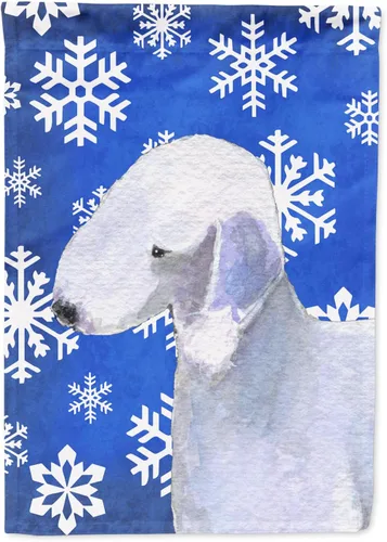 Miniatura 18 de Caroline's Treasures SC9374GF Bulldog English Snow flakes Holiday Garden Flag Buzón Bandera decorativa para patio exterior, patio, obras de arte