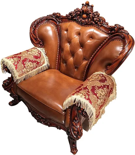 Miniatura 8 de Fundas de lujo para reposabrazos de sofá, fundas antideslizantes para reposabrazos de silla reclinable, fundas protectoras de cuero para Sbdb-café