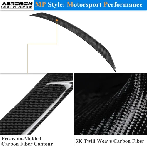 Miniatura 5 de AeroBon Alerón de maletero de fibra de carbono real compatible con BMW Serie 3 G20 Sedan M3 G80 2019-2026 Alerón trasero (estilo G20 MP)
