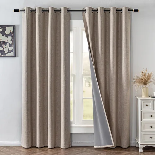 Miniatura 92 de IGEMAEVE Cortinas 100% opacas de 108 pulgadas de largo para dormitorio, juego de 2 paneles de cortinas opacas con bolsillo para barra y pestaña