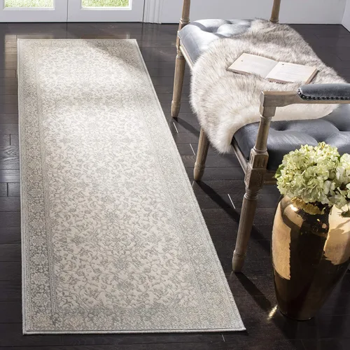 Miniatura 5 de SAFAVIEH Noble Collection - Alfombra de pasillo, 2 pies 2 pulgadas x 6 pies, marrón y crema, diseño de viscosa envejecida, ideal para zonas de alto