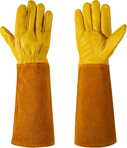 Miniatura 6 de Guantes de jardinería Acdyion para mujeres/hombres, poda de rosas, a prueba de espinas y cortes, protección larga de antebrazo, guante resistente