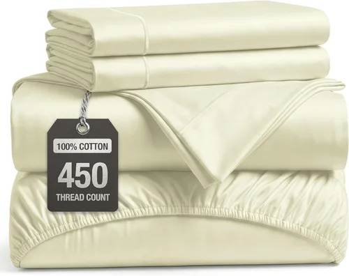 Miniatura 34 de LANE LINEN - Sábanas tamaño Split King para cama ajustable, 450 hilos, 100% algodón, 2 sábanas bajeras individuales XL, con bolsillo profundo