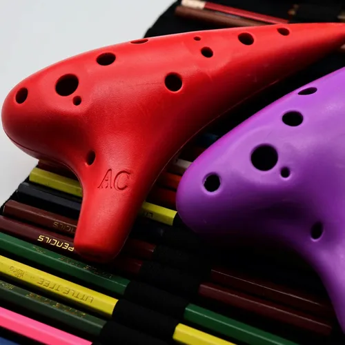 Miniatura 3 de Aestivate Instrumento Ocarina de plástico Ocarina 12 Agujero Alto C Instrumento Ocarina de 12 Agujeros Instrumento Fácil Ocarina puntiaguda (Púrpura)