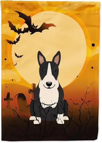 Miniatura 161 de Caroline's Treasures BB4307GF - Bandera de Halloween Airedale para jardín, bandera decorativa para patio exterior, obras de arte de patio, macizos