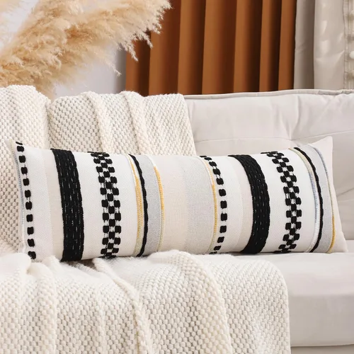 Miniatura 13 de Juego de 2 fundas de almohada bohemias de 18 x 18 pulgadas, fundas de almohada decorativas de felpilla con patrón de granja para decoración del hogar