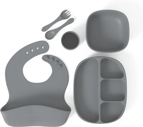 Miniatura 18 de Set de alimentación para bebés y bebés en silicona de grado alimenticio (juego de 10 piezas)