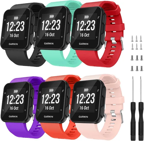 Miniatura 10 de GVFM banda compatible con Garmin Forerunner 35, silicona suave correa de repuesto para reloj inteligente Garmin Forerunner 35, se ajusta a muñeca